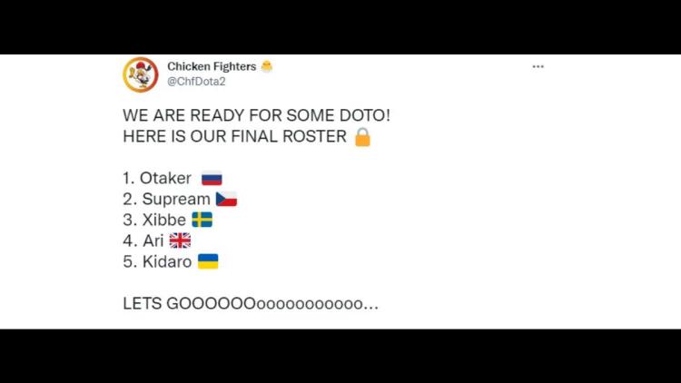 Chicken Fighters vervollständigte die Aufstellung von Dota 2