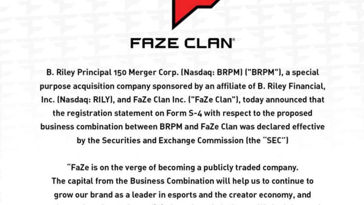 FaZe Clan genehmigte eine Unternehmensfusion mit BRPM