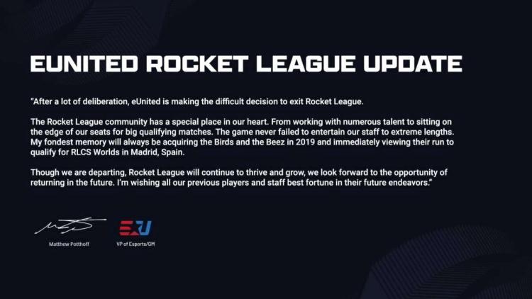 EUnited wurden von drei Mitgliedern der Rocket League entbunden