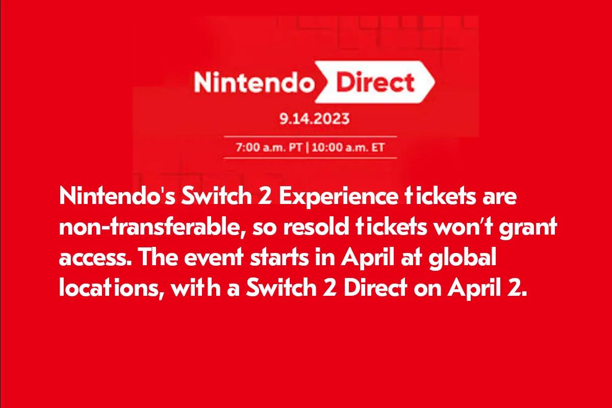 Nicht-übertragbare Nintendo Switch 2 Experience-Tickets bei eBay