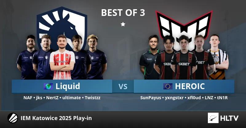 HEROIC besiegt Team Liquid im letzten Spiel von Tag 1 bei der IEM Katowice 2025