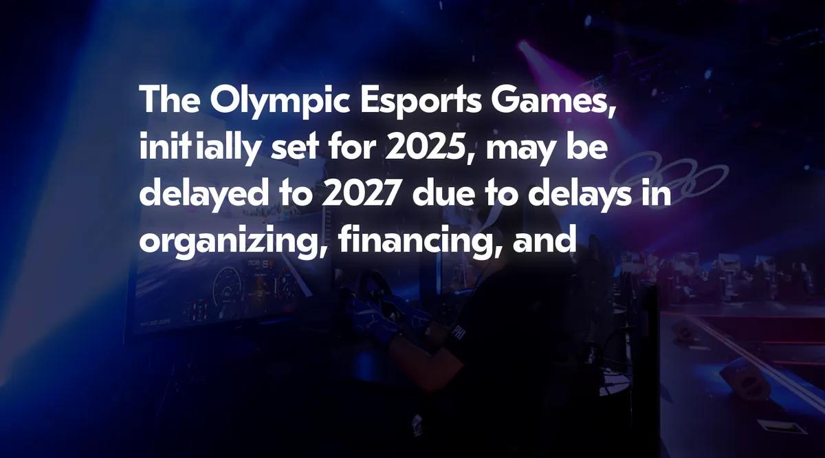 Olympische Esports-Spiele können bis 2027 verschoben werden