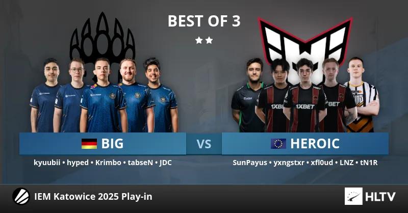 Leichter Sieg für BIG über HEROIC im Spiel um einen Platz in der Gruppenphase des Intel Extreme Masters Katowice 2025