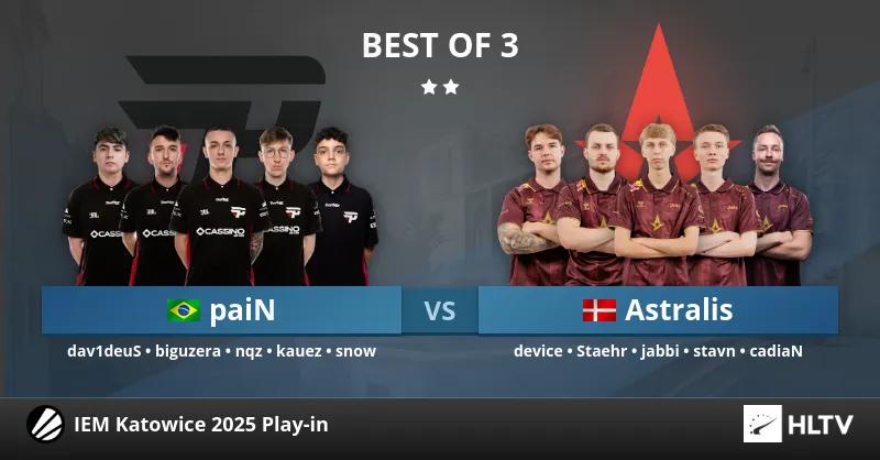 Astralis sichert sich mit einem Sieg über paiN Gaming einen Platz in der Gruppenphase der IEM Katowice 2025