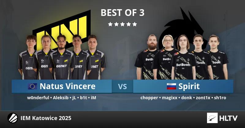 Verrückter Sieg von NAVI über Team Spirit im Upper Bracket Semifinale, der ihnen einen Platz in der nächsten Phase der IEM Katowice 2025 sichert