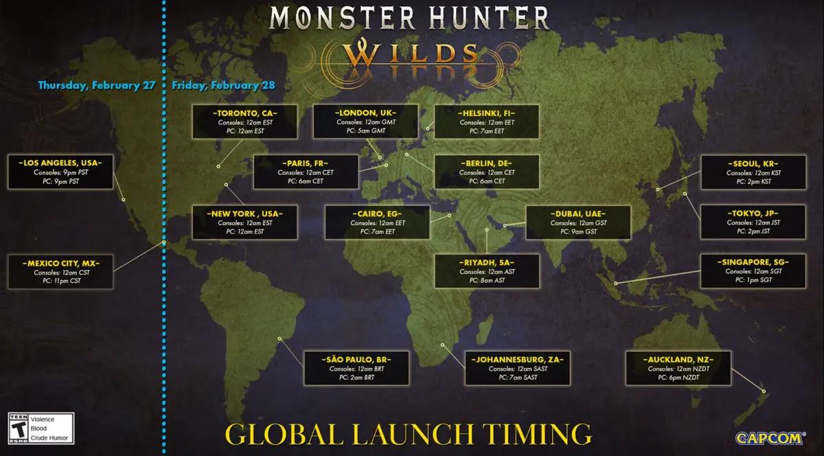 Veröffentlichung von Monster Hunter Wilds am 27. und 28. Februar – Genaue Veröffentlichungszeit von MH Wilds