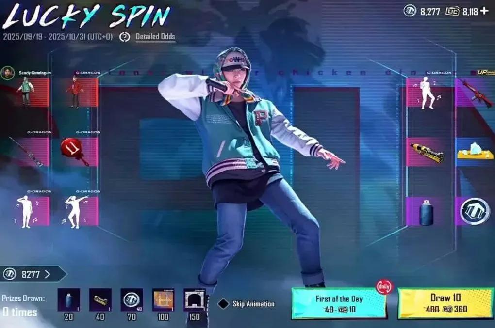 PUBG Mobile x G-Dragon-Zusammenarbeit: Lucky Spin, Belohnungen und exklusive Inhalte