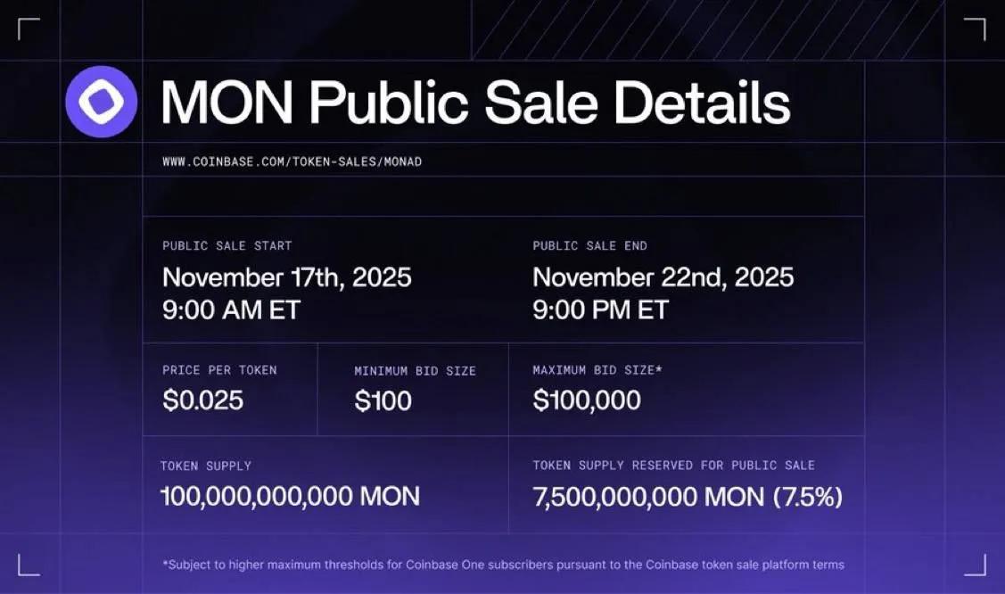 Monad und Coinbase kündigen $MON Token ICO an: Erster öffentlicher Verkauf auf der neuen Plattform der Börse