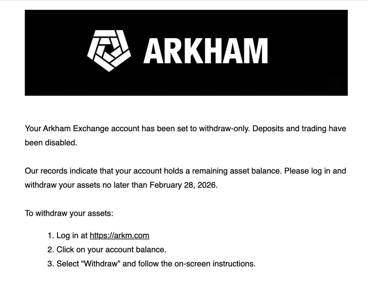 Arkham Exchange: CEO dementiert Schließungsgerüchte, aber Benutzer erhalten E-Mails mit einer Frist bis zum 28. Februar