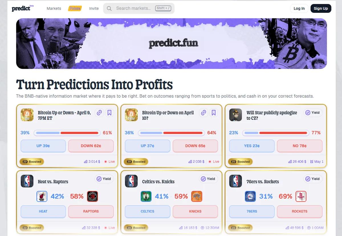 Binance Wallet integriert Predict.fun Prognosemärkte auf der BNB-Kette