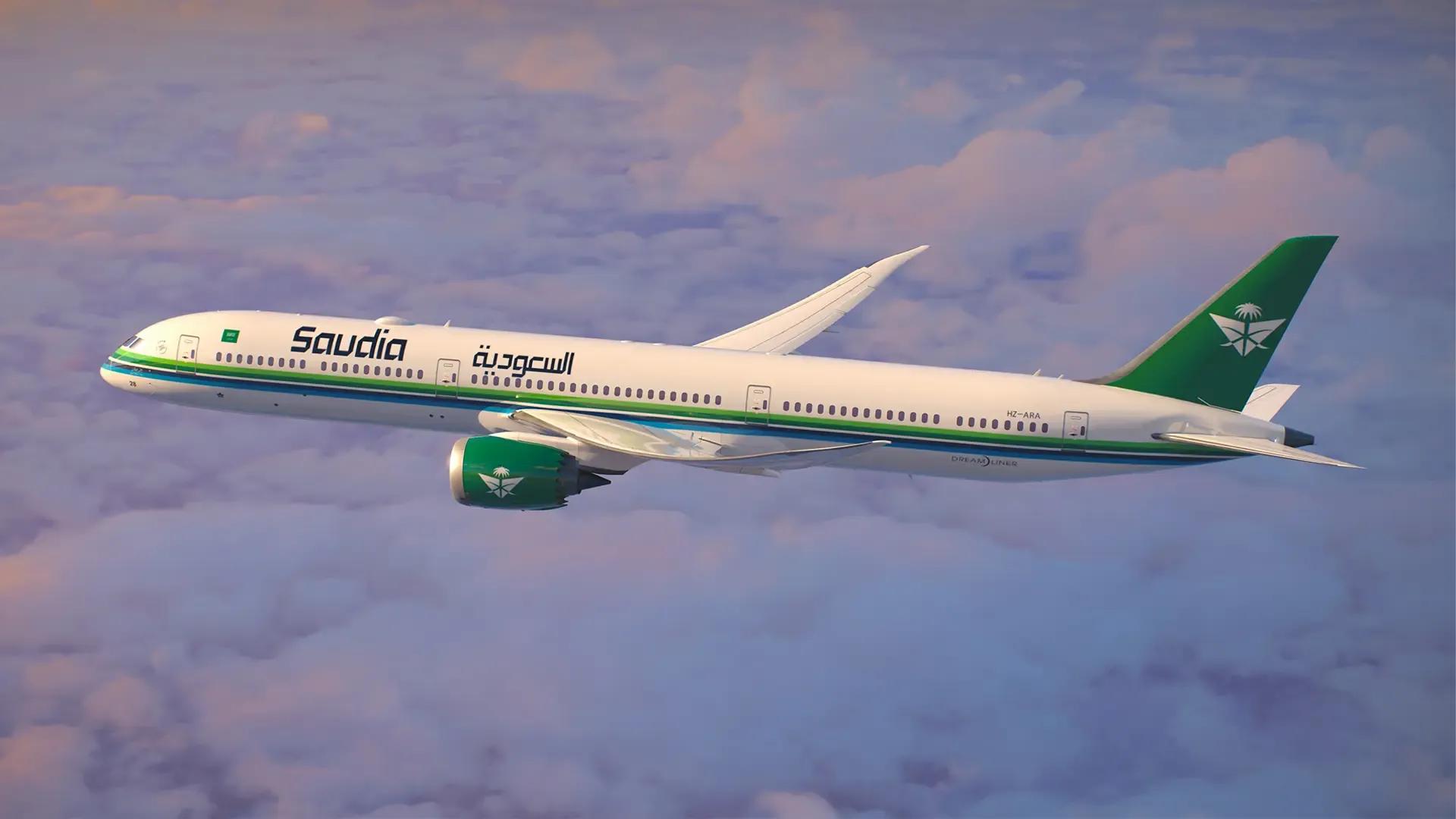 Saudia Airlines präsentiert ein Flugzeug im Design der E-Sport-Weltmeisterschaft