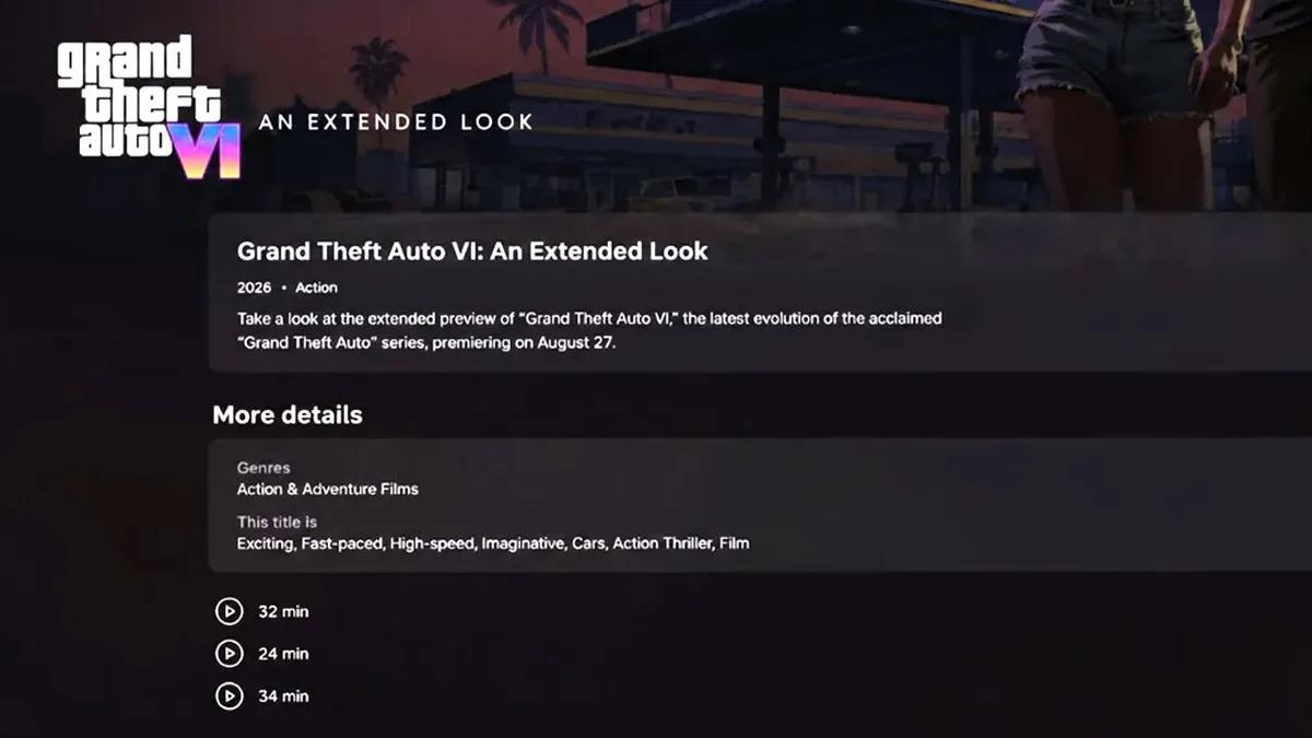 Gerüchten zufolge erhält Grand Theft Auto VI: An Extended Look drei separate Folgen auf Netflix