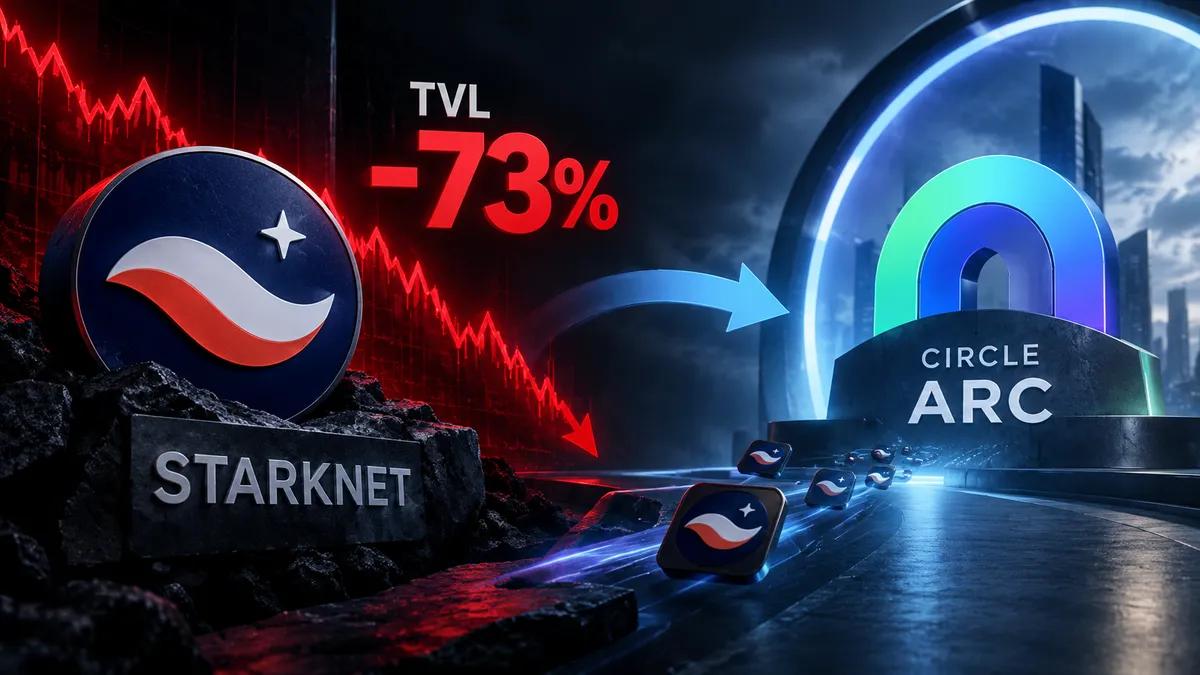 Starknet verzeichnete einen Umsatzrückgang von 73 % innerhalb eines Tages, nachdem die größte App des Unternehmens zu Circles Arc gewechselt ist.