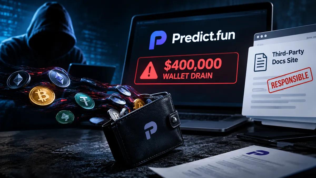 Predict.fun bestätigt einen Verlust von 400.000 US-Dollar und macht eine externe Dokumentationsseite dafür verantwortlich.