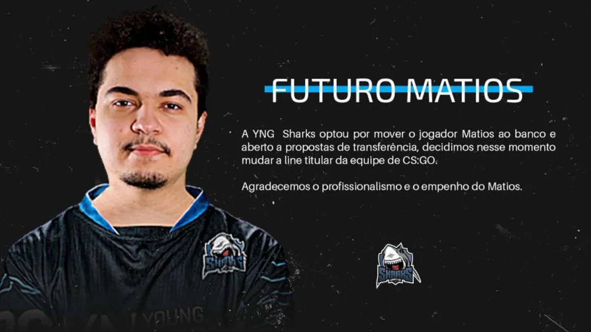 matios verließ die Startaufstellung Sharks Esports