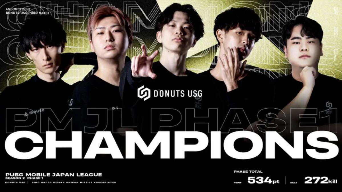 Donuts USG wurde Champion PUBG Mobile Japan League Season 2: Phase 1