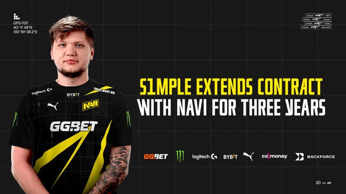 s1 mple hat den Vertrag mit dem Team Natus Vincere um mindestens weitere drei Jahre verlängert