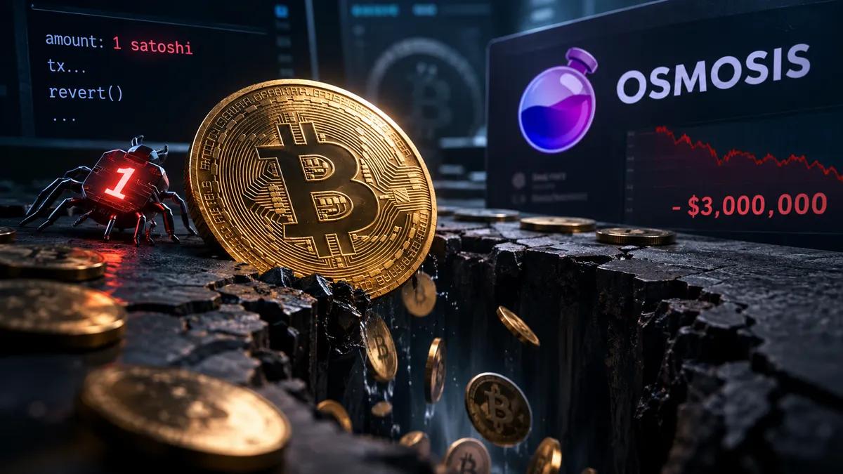 Ein „One-Satoshi“-Fehler hat gerade ein 3-Millionen-Dollar-Loch in den Bitcoin-Fonds von Osmosis gerissen