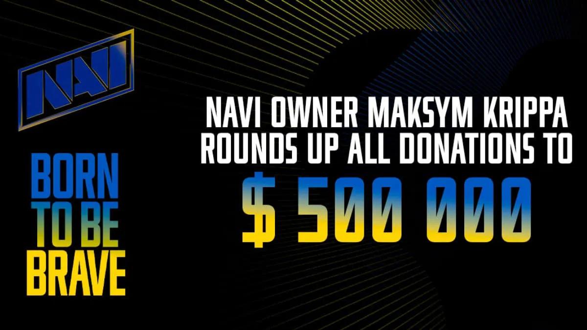 NaVi hat im Rahmen eines Wohltätigkeitsturniers 500.000 $ gesammelt, um der Ukraine zu helfen Born to be Brave