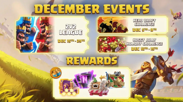 Dezember 2025 in Clash Royale: Die 2v2-Liga kehrt zurück + Gratis-Held zu gewinnen! 1