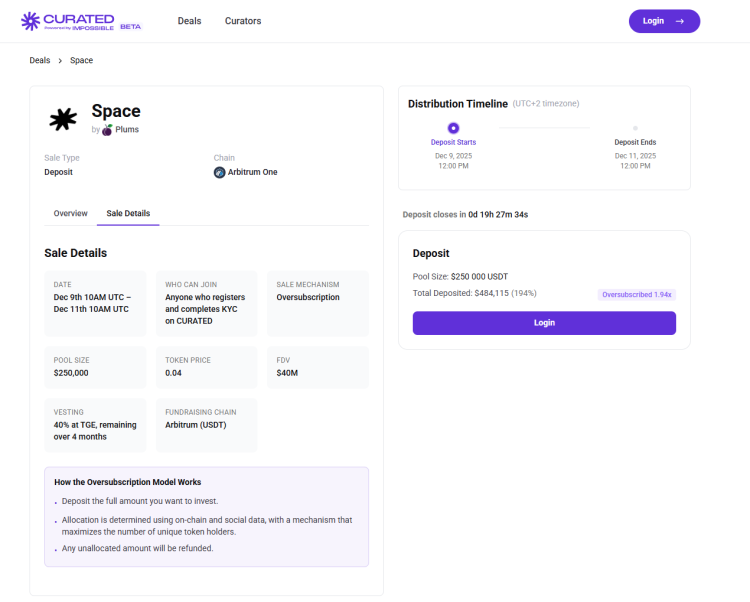 Space Launches Token Sale on Impossible Finance 1