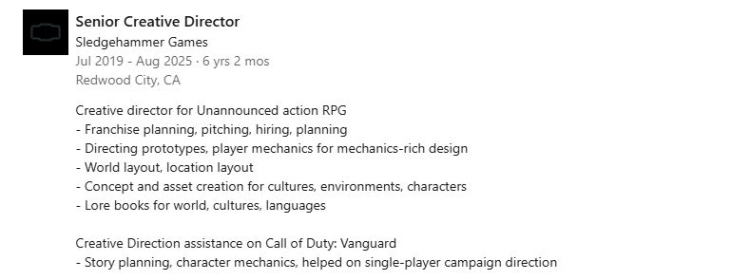 Die Entwickler von Call of Duty arbeiten an einem neuen Action-Rollenspiel-Videospiel 1